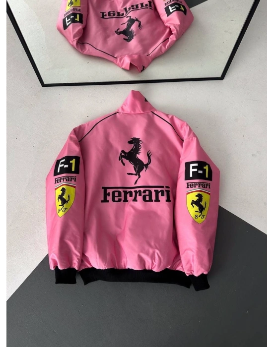 FUL BASKI FRR BOMBER CEKET PEMBE
