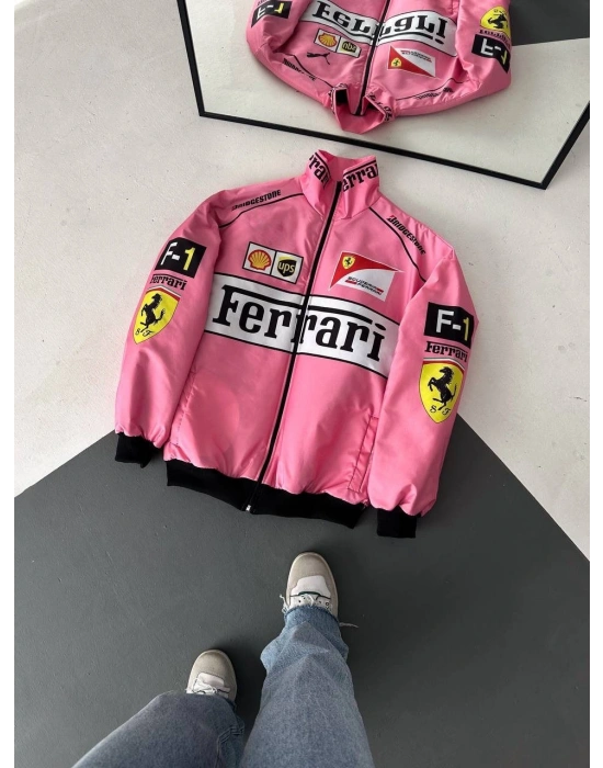FUL BASKI FRR BOMBER CEKET PEMBE