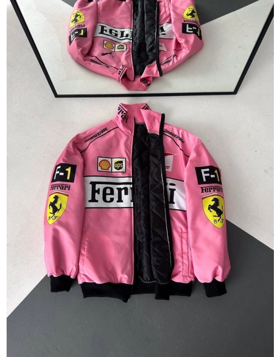 FUL BASKI FRR BOMBER CEKET PEMBE