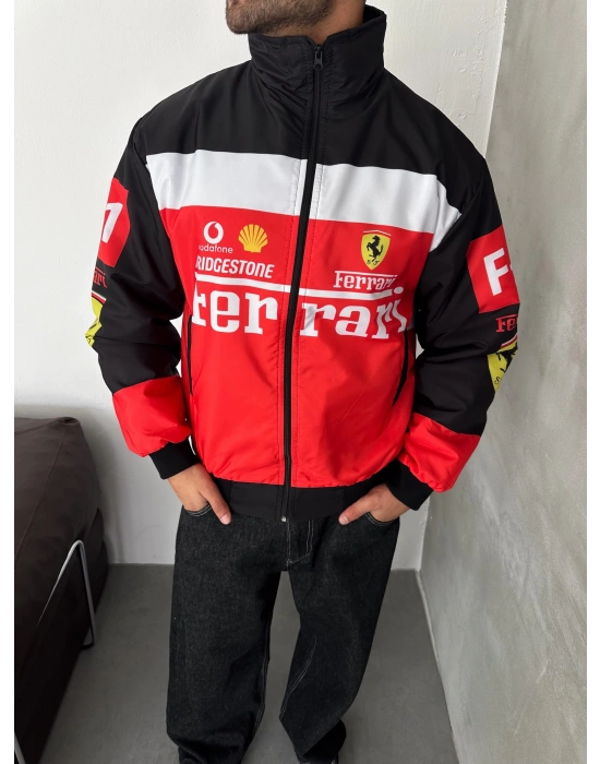 FUL BASKI FRR BOMBER CEKET BEYAZ
