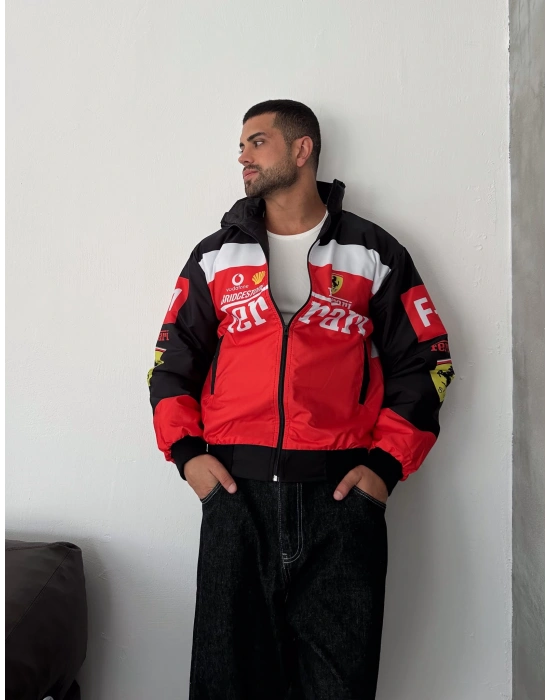 FUL BASKI FRR BOMBER CEKET BEYAZ