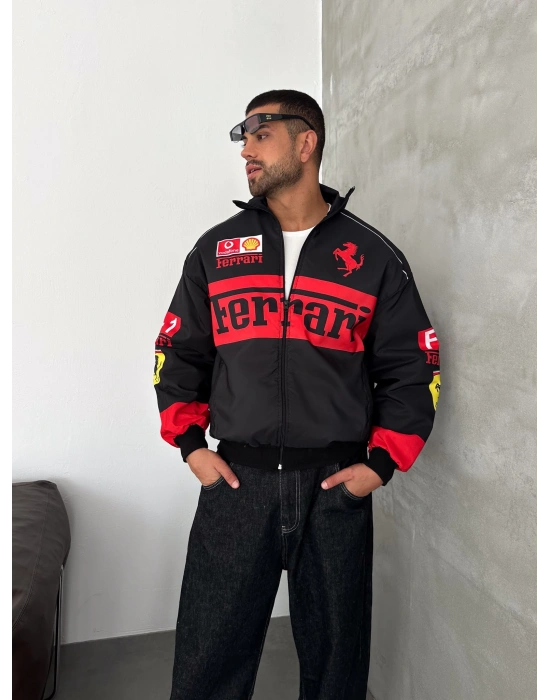 FUL BASKI FRR BOMBER CEKET SİYAH