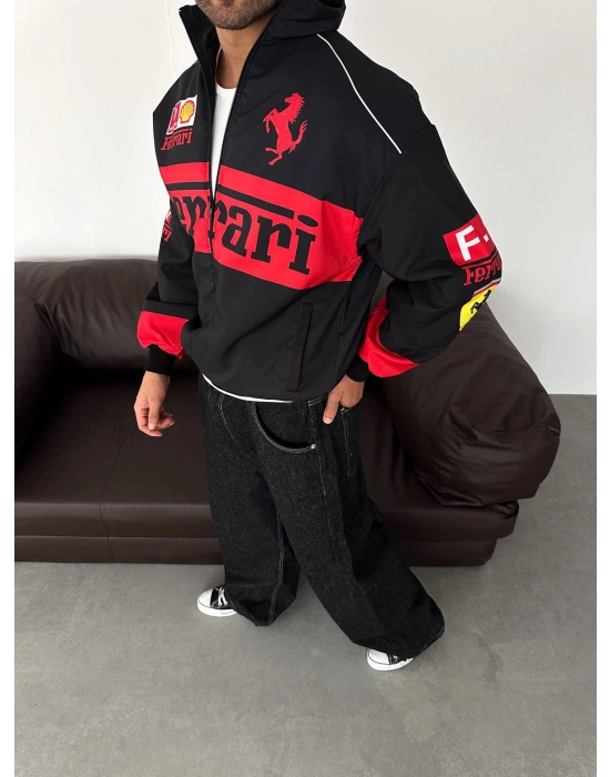 FUL BASKI FRR BOMBER CEKET SİYAH
