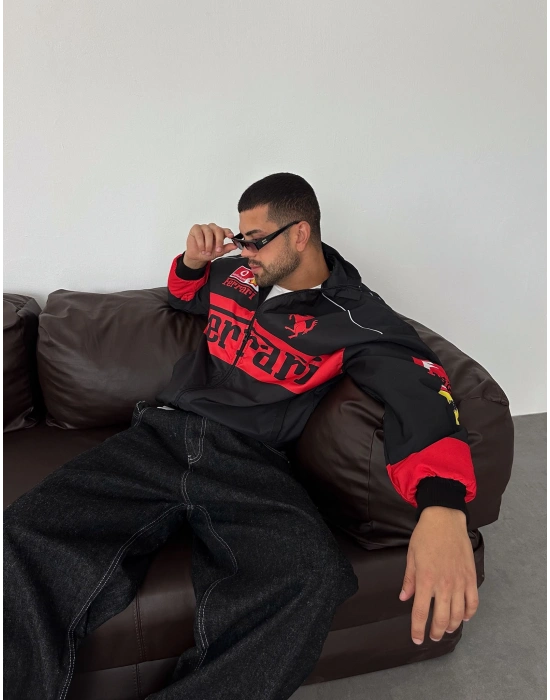FUL BASKI FRR BOMBER CEKET SİYAH