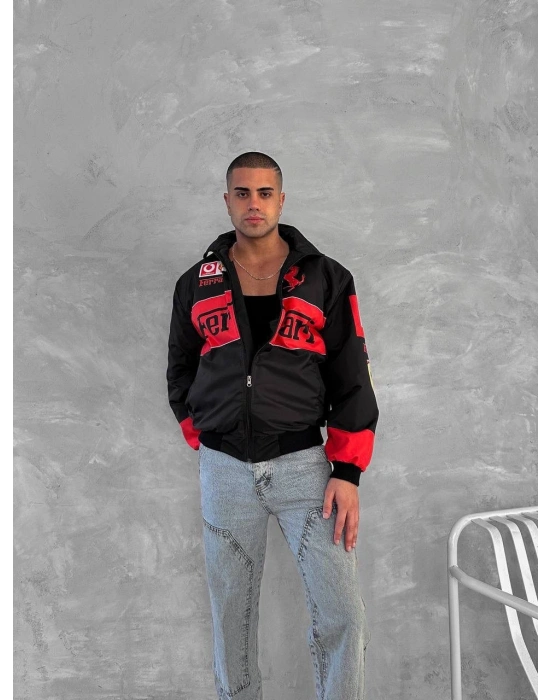 FUL BASKI FRR BOMBER CEKET SİYAH