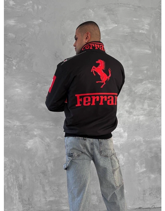 FUL BASKI FRR BOMBER CEKET SİYAH