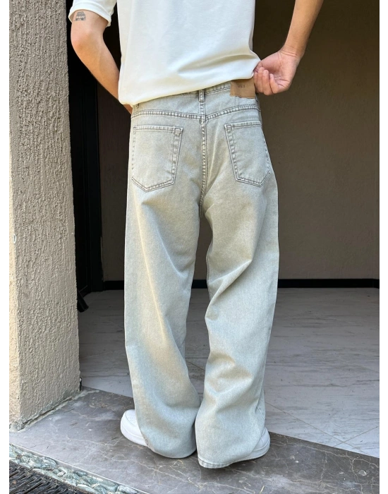 FULL BAGGY GRJ KOT PANTOLON KREM