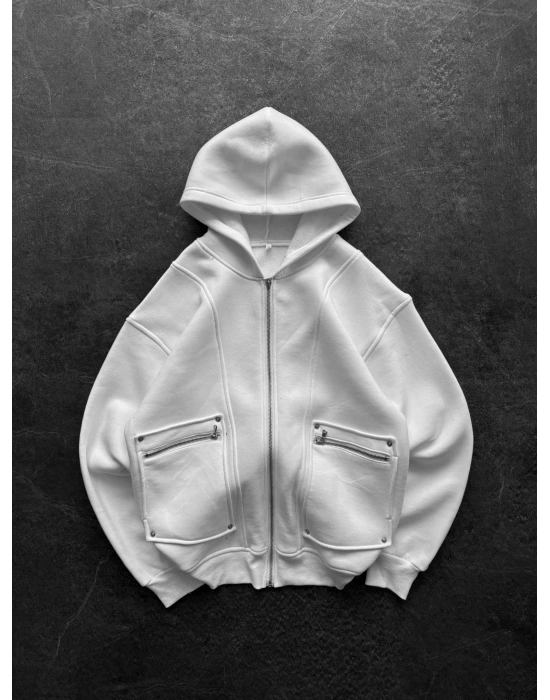 FULL CEP DETAY BASİC HIRKA BEYAZ