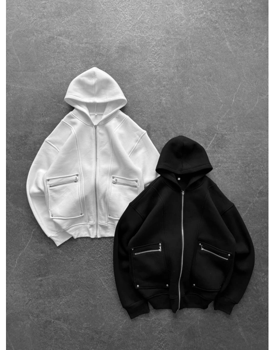 FULL CEP DETAY BASİC HIRKA BEYAZ