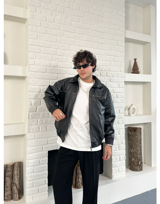 FULL ESKİTME DERİ ŞİŞME CEKET