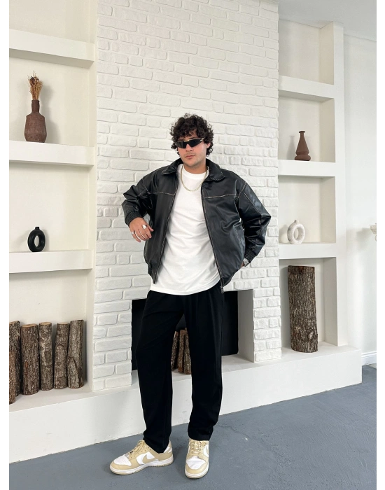 FULL ESKİTME DERİ ŞİŞME CEKET