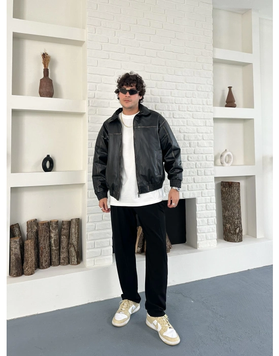 FULL ESKİTME DERİ ŞİŞME CEKET