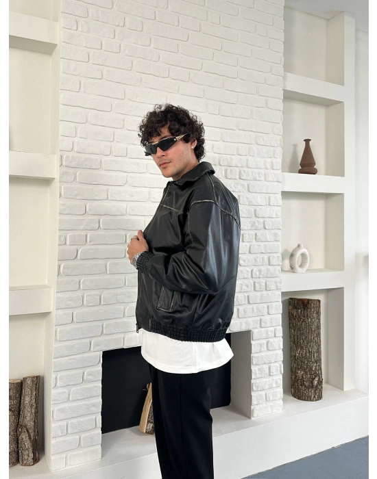 FULL ESKİTME DERİ ŞİŞME CEKET