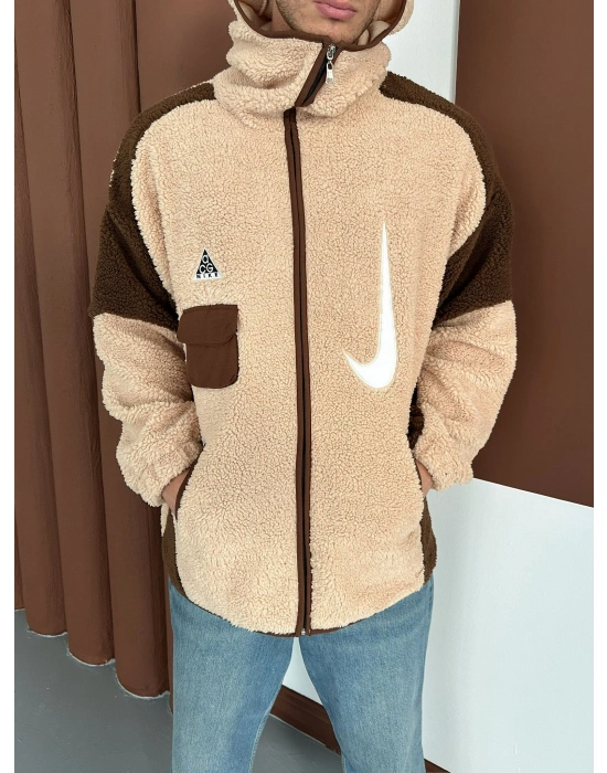 FULL PELUŞ NAKIŞLI NK HIRKA KREM