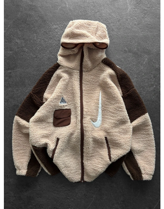 FULL PELUŞ NAKIŞLI NK HIRKA KREM