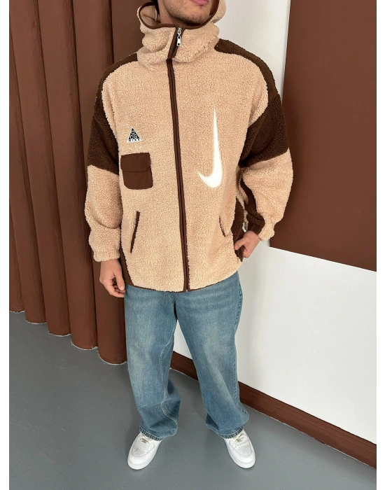 FULL PELUŞ NAKIŞLI NK HIRKA KREM