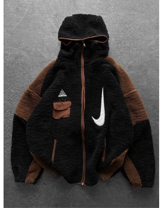 FULL PELUŞ NAKIŞLI NK HIRKA SİYAH