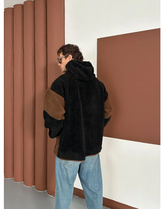 FULL PELUŞ NAKIŞLI NK HIRKA SİYAH