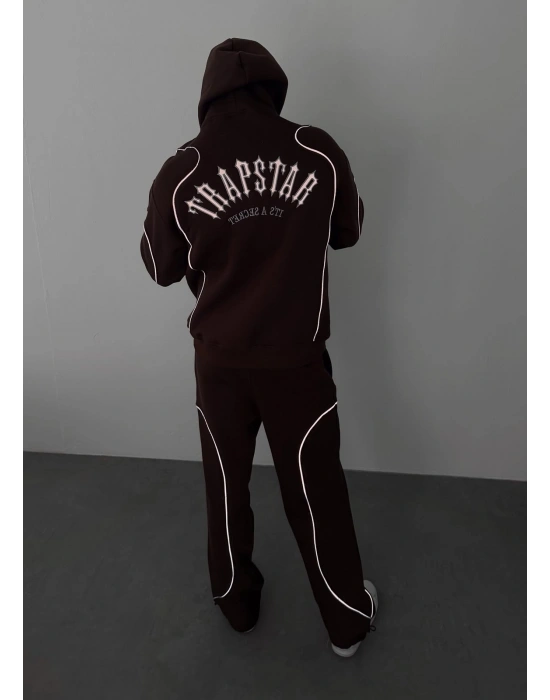 FULL REFLEKTÖR BİYE TRAPS OVERSİZE 3 İPLİK PAMUKLU TAKIM KAHVE