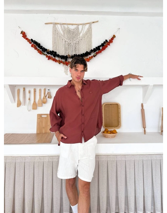 G ARMA MODAL GÖMLEK ACI KAHVE