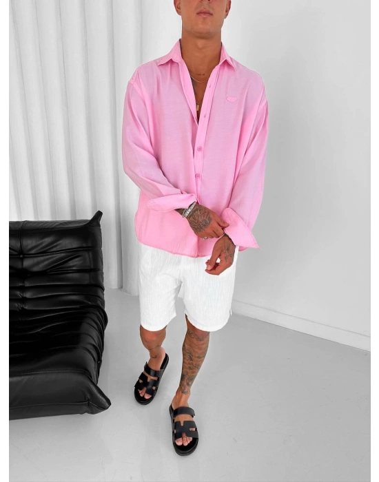 ARMALI MODAL GÖMLEK PEMBE