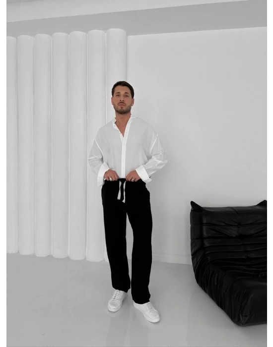 GG BAGGY KALIP PAÇA NAKIŞ PANTOLON SİYAH