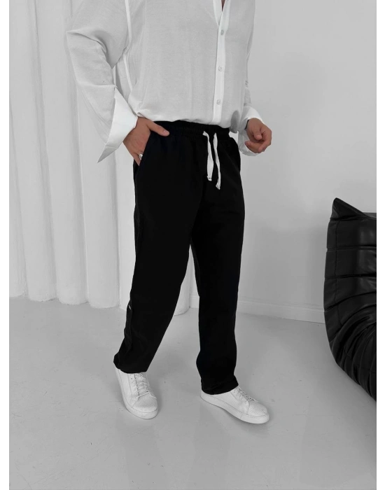 GG BAGGY KALIP PAÇA NAKIŞ PANTOLON SİYAH