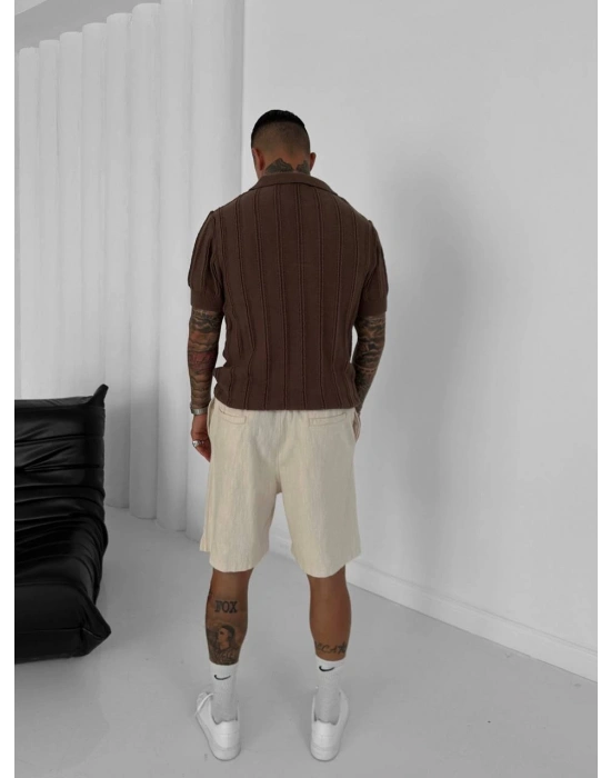 GG KISAKOL TRİKO KAHVERENGİ