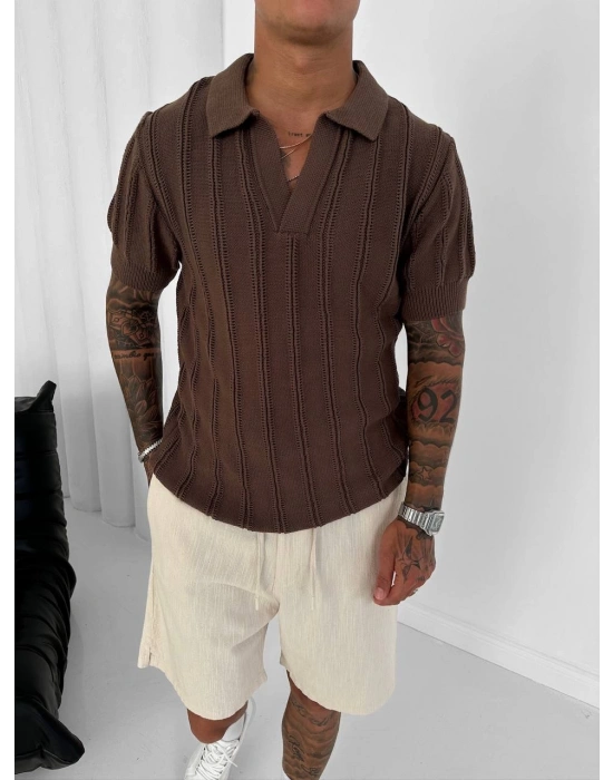 GG KISAKOL TRİKO KAHVERENGİ