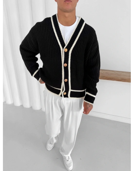 GİESTO ÖZEL SERİ TRİKO HIRKA SİYAH