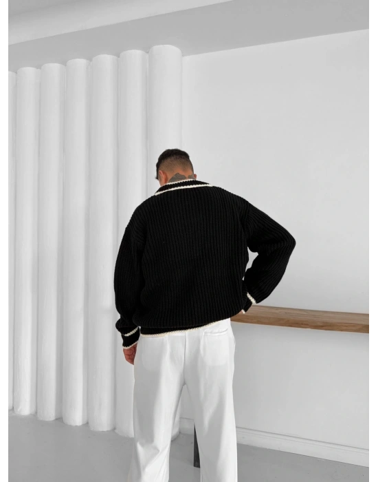 GİESTO ÖZEL SERİ TRİKO HIRKA SİYAH