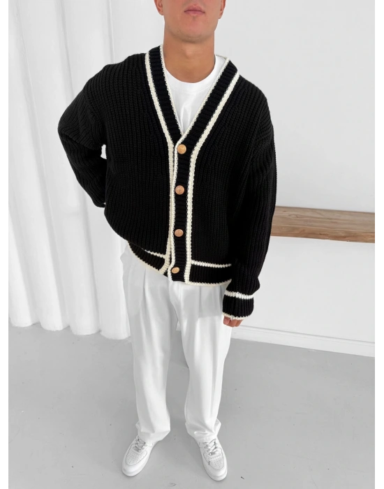 GİESTO ÖZEL SERİ TRİKO HIRKA SİYAH