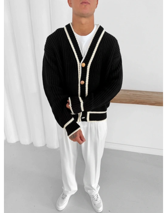 GİESTO ÖZEL SERİ TRİKO HIRKA SİYAH