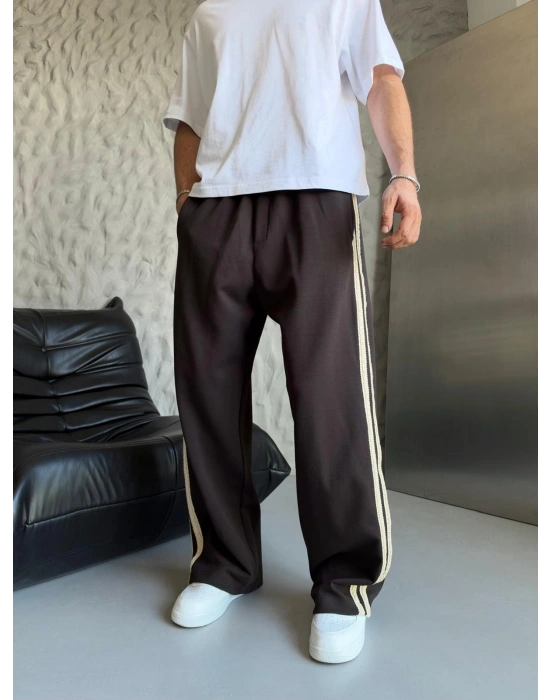 HASIR ŞERİT BAGGY EŞOFMAN ALTI KAHVE