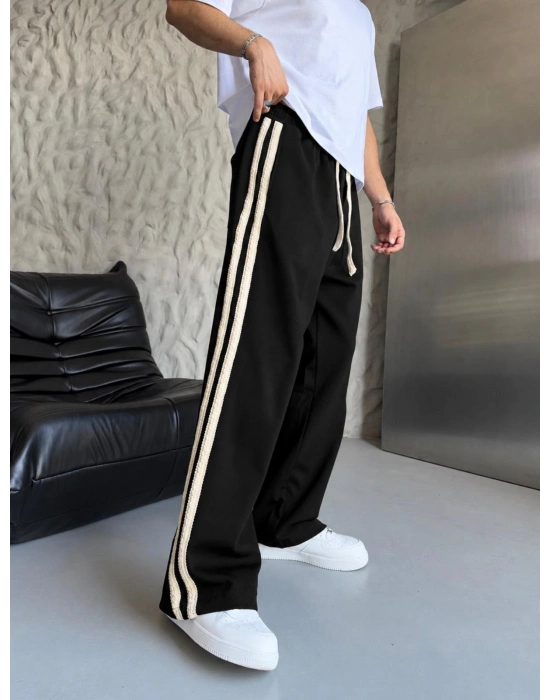 HASIR ŞERİT BAGGY EŞOFMAN ALTI SİYAH