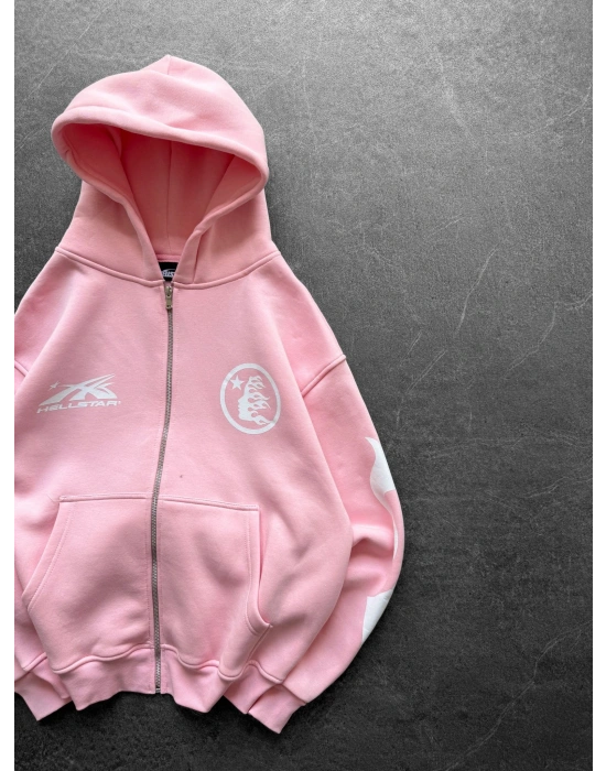 HELL OVERSİZE HIRKA PEMBE