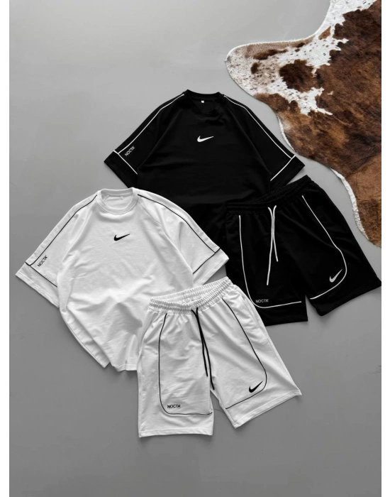 İKI IPLIK KUMAŞ NOCTA ŞORTLU TAKIM BEYAZ