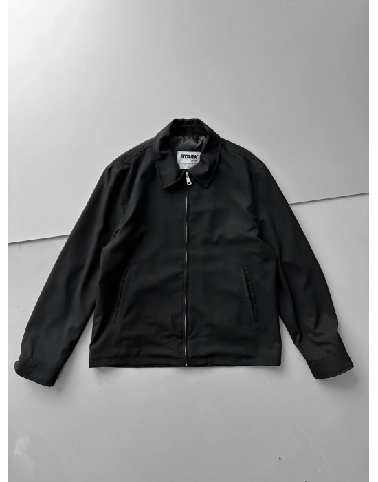 İNCE KUMAŞ CROP CEKET SİYAH