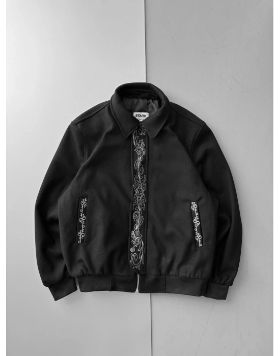 İŞLEMELİ KAŞE CEKET SINIRLI SAYI STOK SİYAH