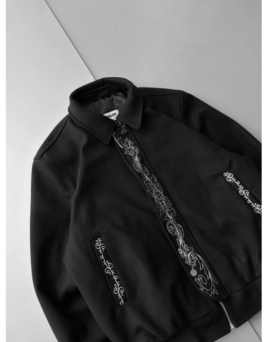 İŞLEMELİ KAŞE CEKET SINIRLI SAYI STOK SİYAH