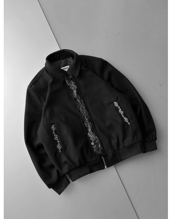 İŞLEMELİ KAŞE CEKET SINIRLI SAYI STOK SİYAH