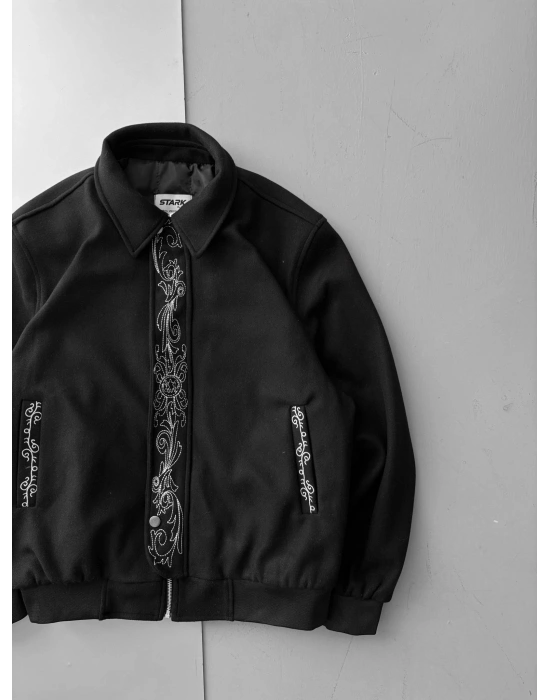 İŞLEMELİ KAŞE CEKET SINIRLI SAYI STOK SİYAH