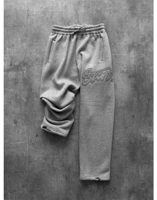 KABARTMA NAKIŞ STW PAÇA LASTİK EŞOFMAN ALTI GRİ