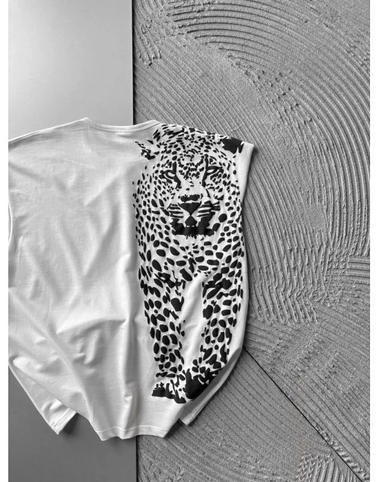 KABARTMA SIRT LEOPAR BASKI ATLET BEYAZ
