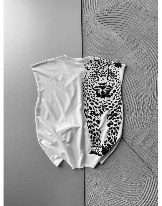 KABARTMA SIRT LEOPAR BASKI ATLET BEYAZ