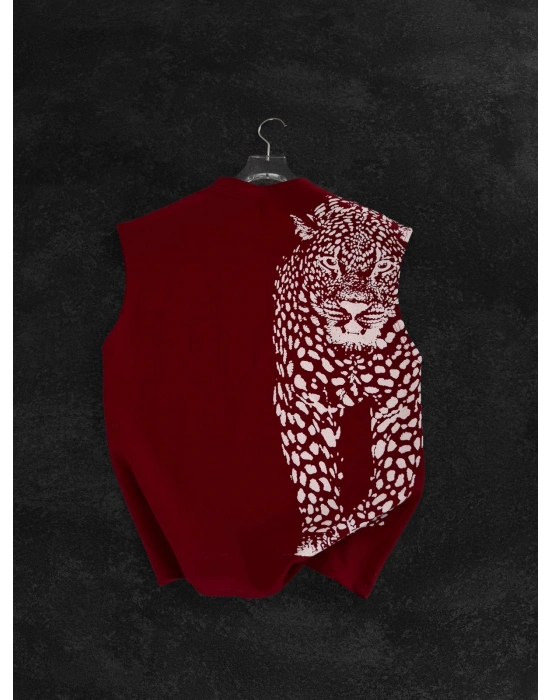 KABARTMA SIRT LEOPAR BASKI ATLET KIRMIZI
