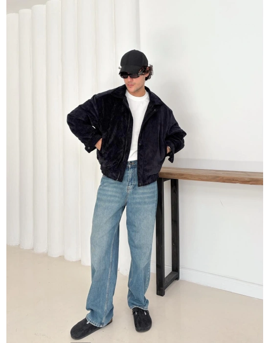 KADİFE ÇITÇITLI CEKET SİYAH