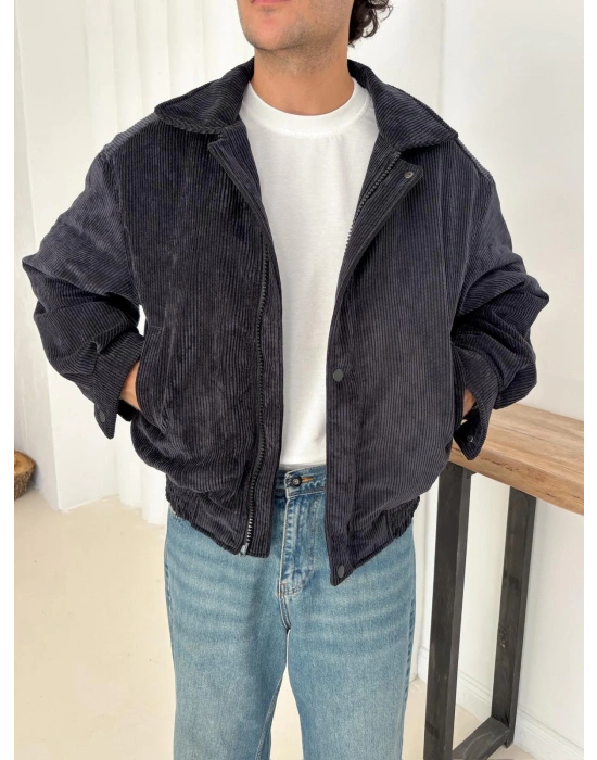 KADİFE ÇITÇITLI CEKET SİYAH