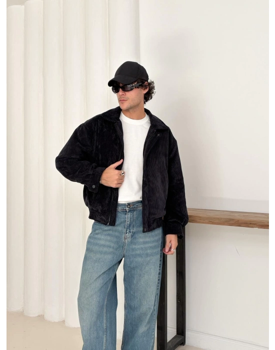 KADİFE ÇITÇITLI CEKET SİYAH