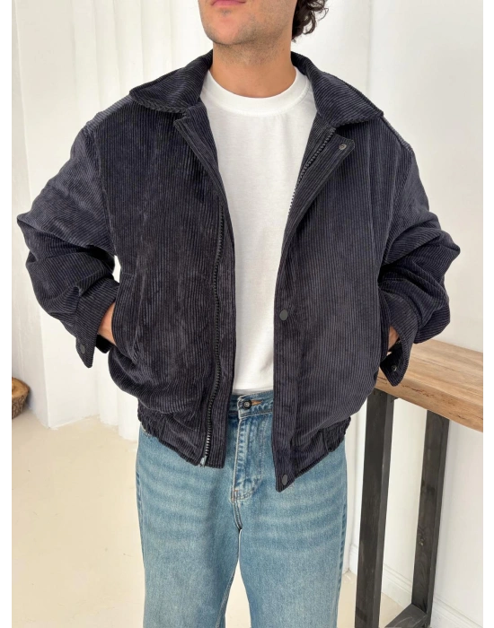 KADİFE ÇITÇITLI CEKET SİYAH